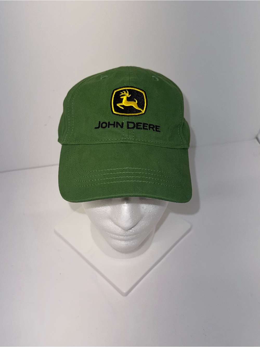 John Deere Green Hat Adjustable Strapback Embroidered Logo Tractor Farm Cap